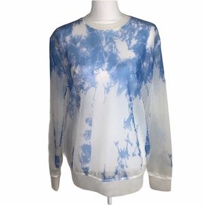 Alexander Wang sheer white and blue sweater.